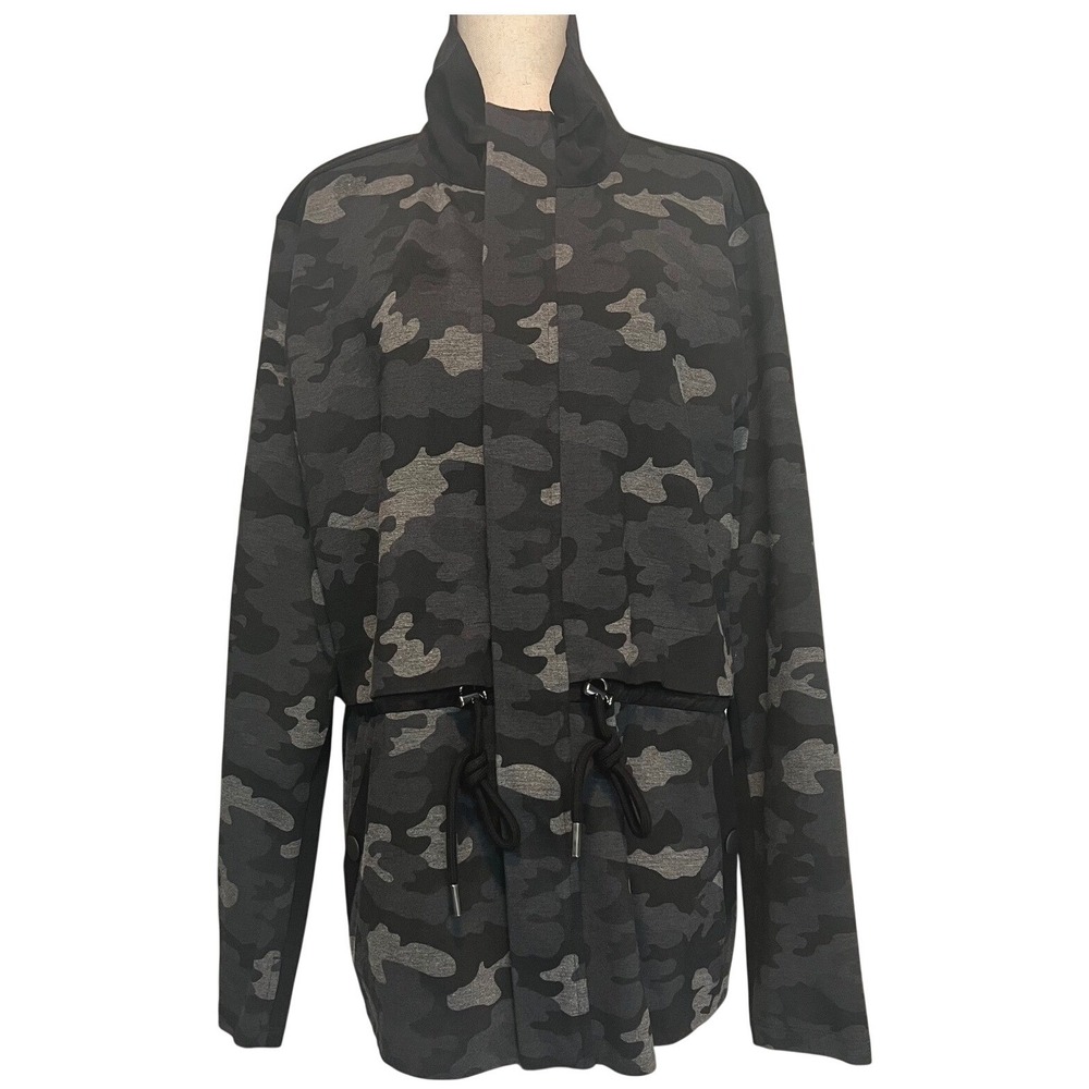 Cabi Women XL Pursuit Jacket Gray Camo 3911 Utility Athleisure Gorpcore Mlitary